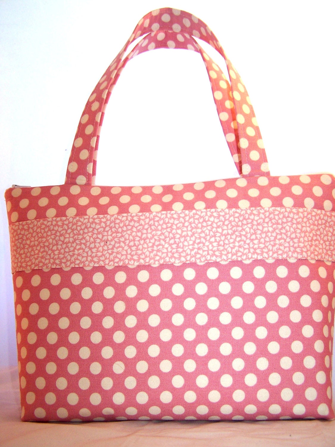 Polka dot Handbag - Pink and White Handbag