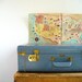 Vintage Suitcase Pan Am Blue / 1960s Mid Century Luggage / Storage Organization