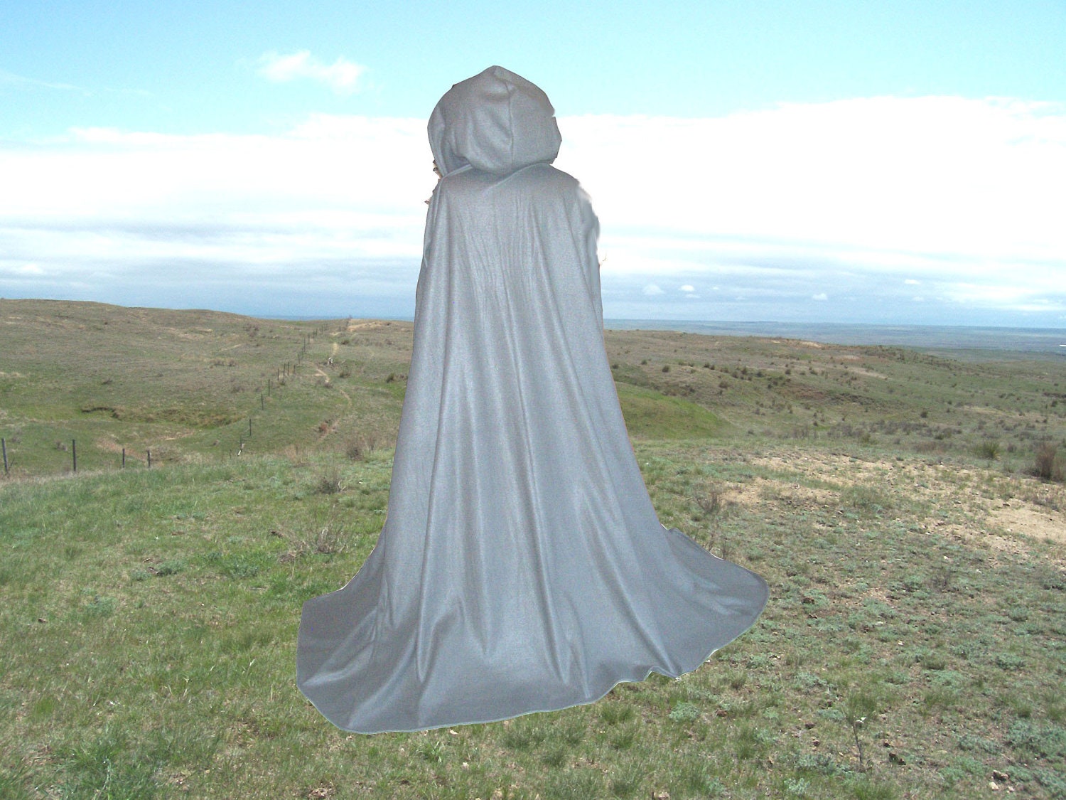 Cloak - Cape- Medieval -Renaissance -Vampire -Halloween -Costume -Medium Grey Fleece - Harry Potter