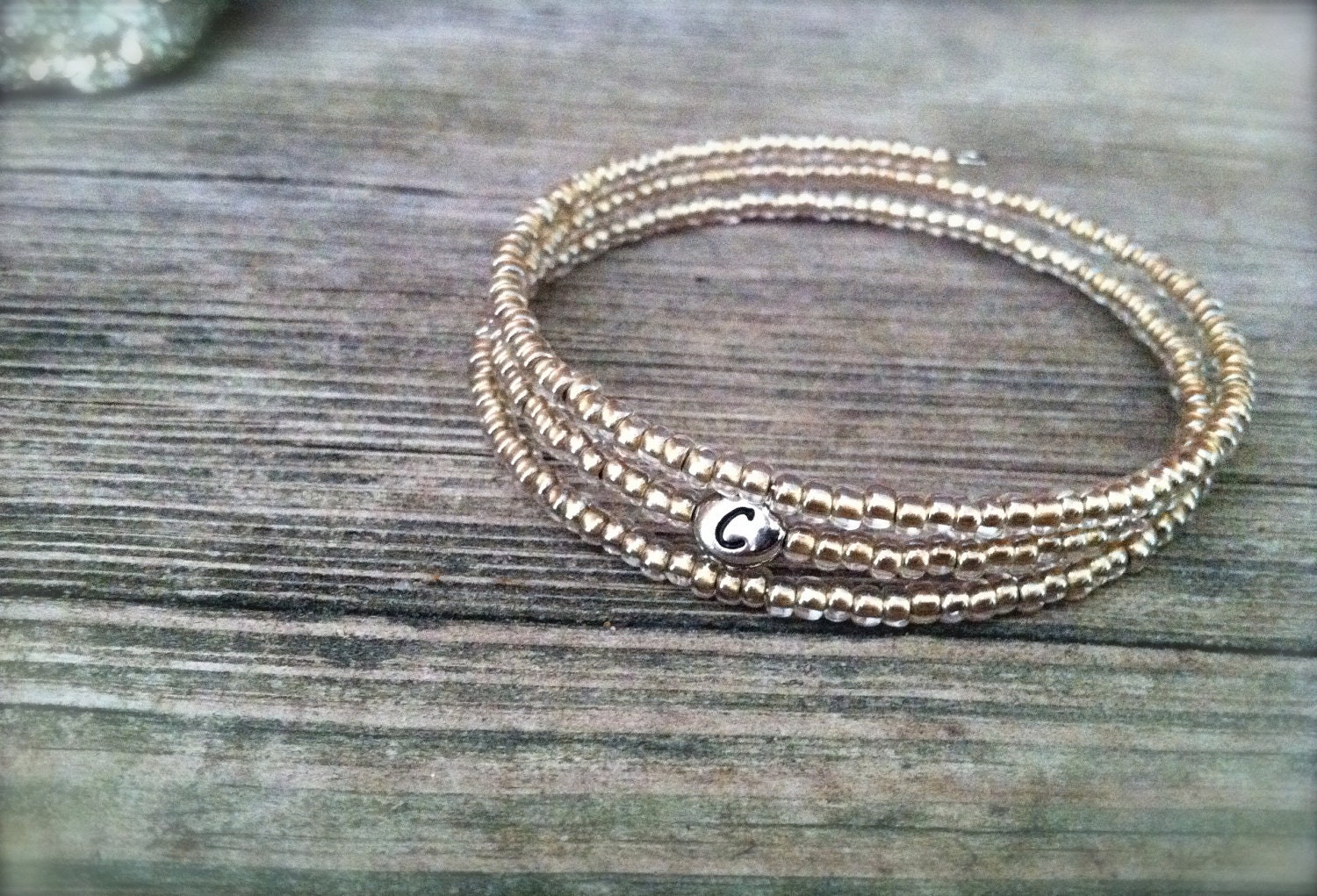 Summer of Love Collection initial bracelet amethyst purple seed beads stacking bracelets custom jewelry friendship bracelet wrap bracelet