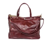 Archive Bag in Cranberry Red Leather - Made to Order