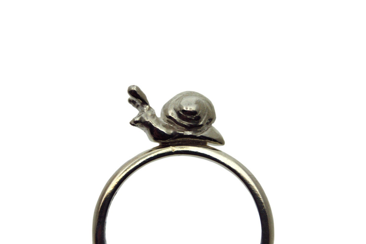 Snail Ring. Solid silver. Handmade in England.