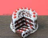 Miniature Black Forest Cake for Collectors - Dollhouse Miniature Food in 1:12 Scale
