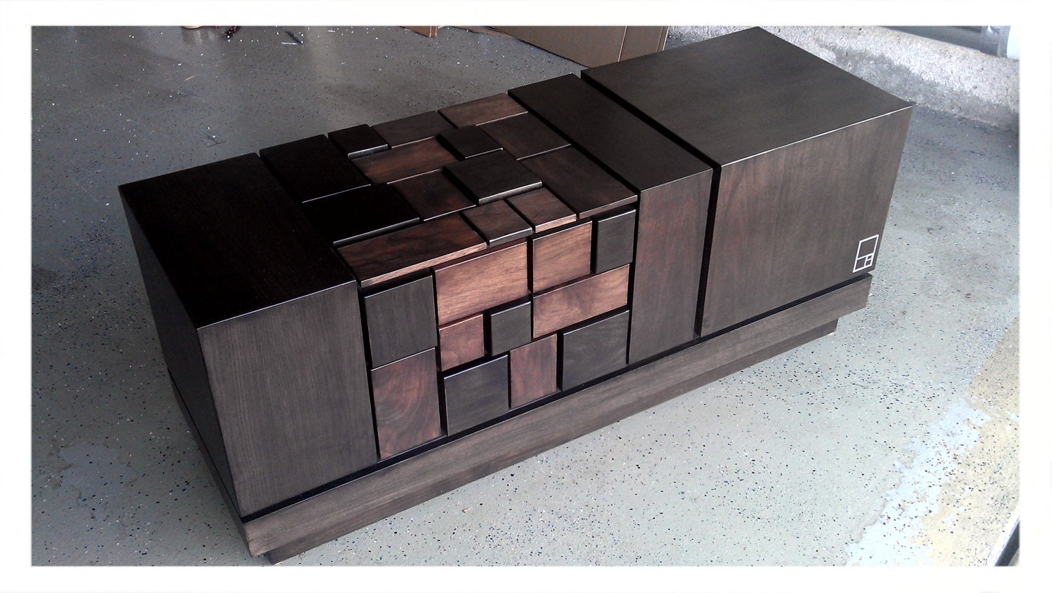 MSTRF / ABACI Series - 54 x 18 x 18H Modern Walnut Coffee Table with Lacquer Finish