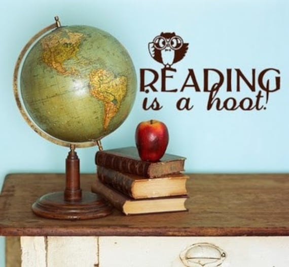 Back To School Reading is a hoot vinyl wall decal sticker with owl School Decor for the classroom or teacher - HouseHoldWords Back To School Reading is a hoot vinyl wall decal sticker with owl School Decor for the classroom or teacher - HouseHoldWords
