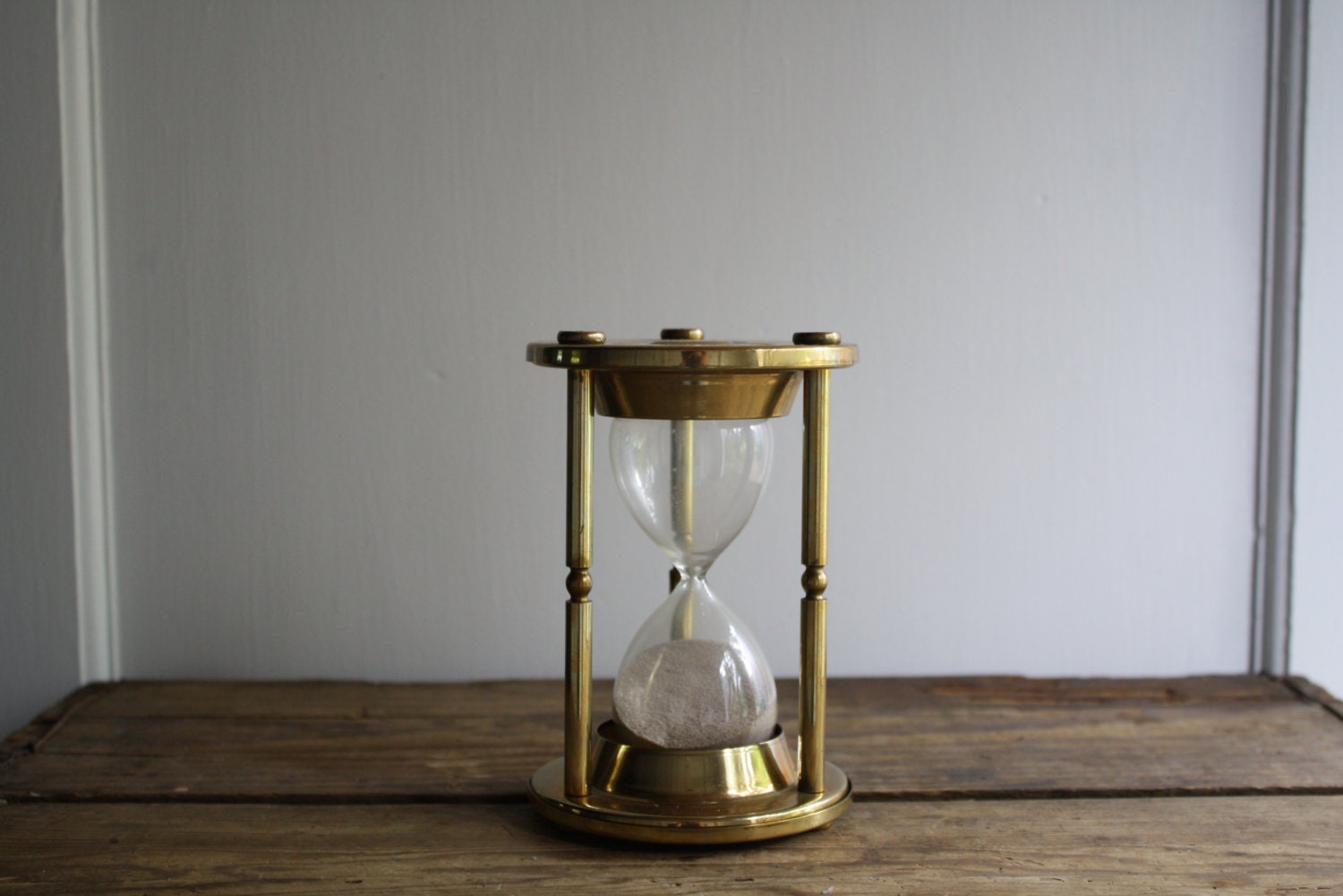 vintage brass hourglass