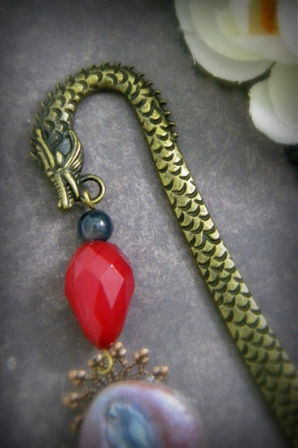 Vagina Dragon Bookmark- Blue Red Vulva Goddess Kali - mature