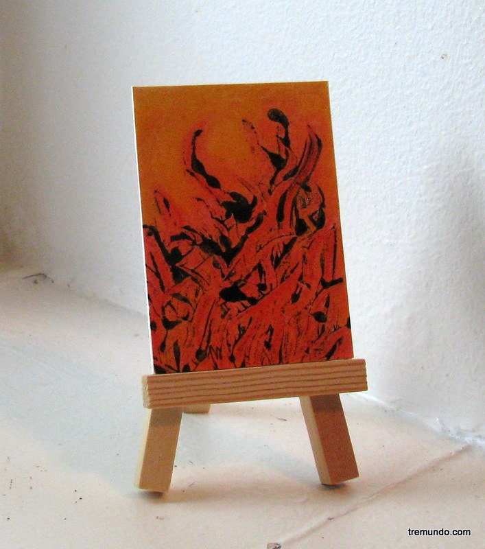 fire from below- original ACEO by Tremundo