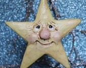 Old Wise Star Paper Clay Ornament