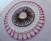 hoop art - hand embroidered freeform flower in 3 inch hoop by bo betsy - free shipping