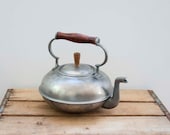 Vintage BONGUSTO Italy Teapot with Rosewood Handle. Copper. Pewter. Primitive.