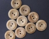 Medium Large Concave Wood Buttons Size 40