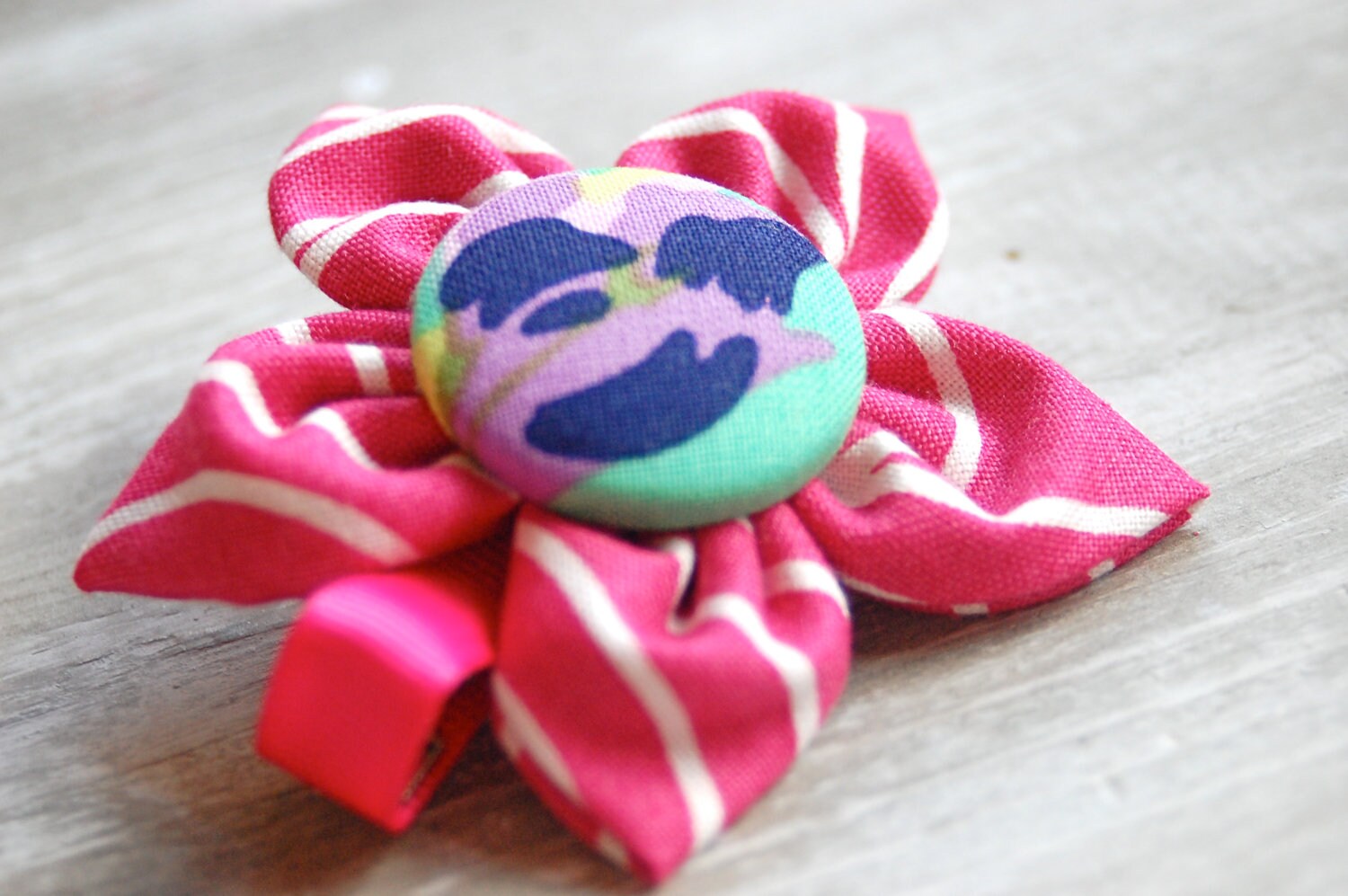 fabric flower clip