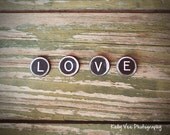 Love Photograph - Wedding, engagement, country, romance, words, letters, rustic, type  - L O V E - 8 x 10 Fine Art Photo