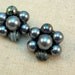 Gray Pearly Clip-on Earrings - Vintage 50s Bead Cluster