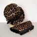 1950s purse set / Vintage 50's Faux Fur Leopard Deco Clutch Bag and Hat