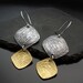 Day and Night - Sterling Silver and 24k Gold plated textured earrings