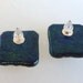 Black and Silver Glass Post Earrings