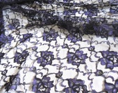 Black Purple Floral Lace Fabric