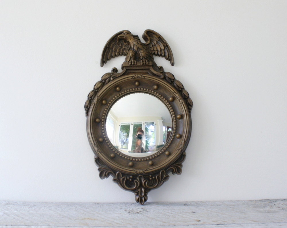 Small Vintage Eagle Mirror - Porthole Nautical Style