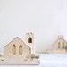Pair of Vintage Cardboard Christmas Houses - Putz Type - 1960s