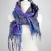 REDUCED SKINNY LIGHT Wool silk felted scarf felt scarf torquoise grey inspired by woven textile