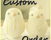 Custom Order Wedding Cake Topper -- For karentomminger