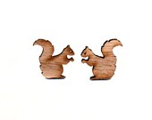 Wooden Squirrel Post Earrings