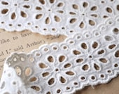 Antique Eyelet Lace Trim Victorian Edwardian White Dolls