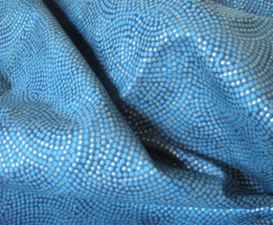Tea Garden Blue and Gold Fabric-- ONE and ONE-THIRD yard
