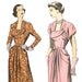 Advance 5223 Misses 1940s Dress Pattern Draped Short or Long Sleeves Bust 32 Vintage Sewing Pattern