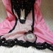 ROARING 20s Flapper Great Gatsby Speakeasy Jazz Age 1920s - Vintage Slip Make Over - Pink and Black