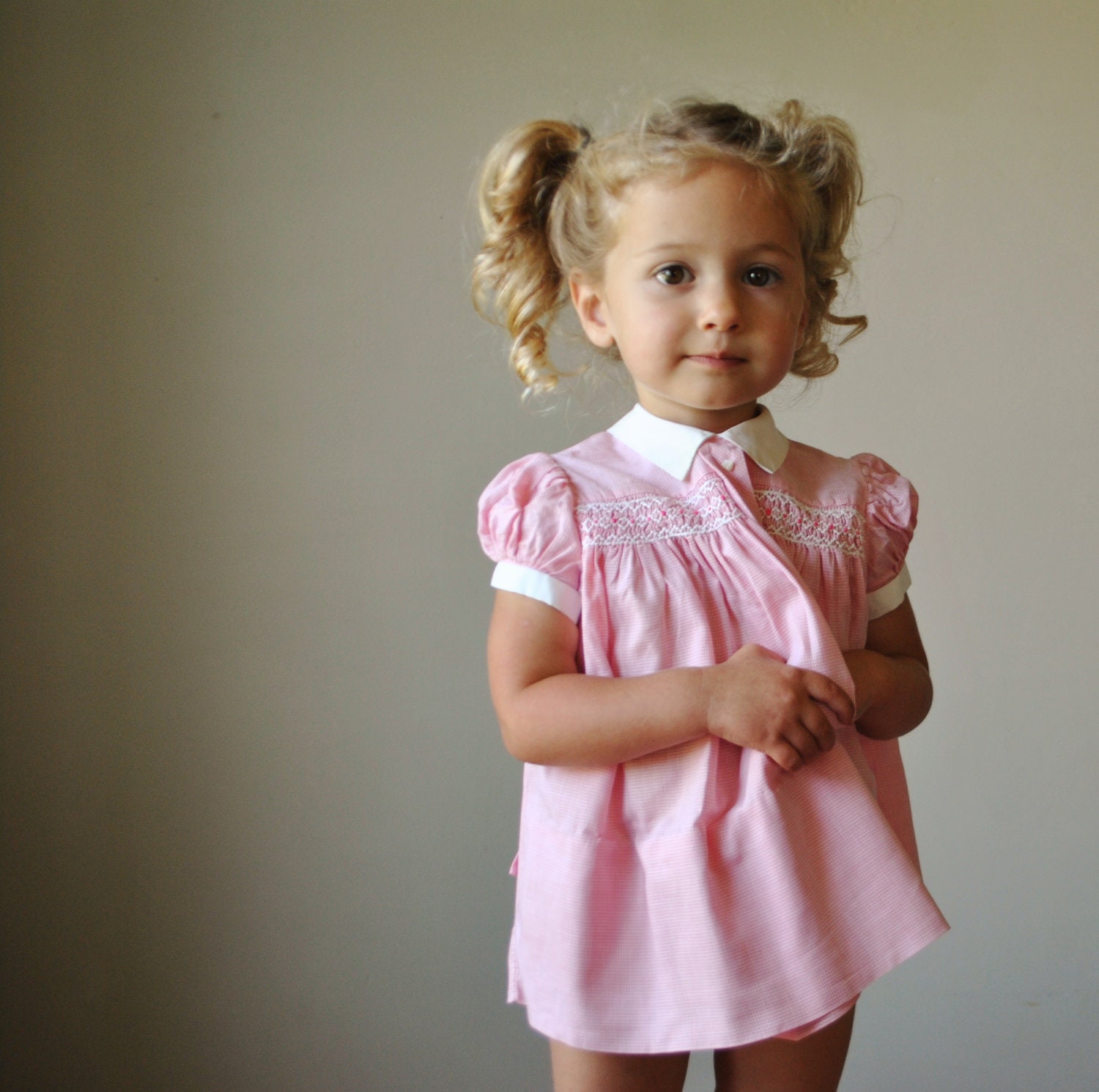 1950s Mini Houndstooth print dress, size 12-18 months