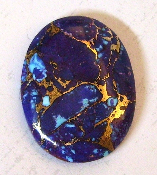 Purple Mojave Turquoise and Bronze Cabochon