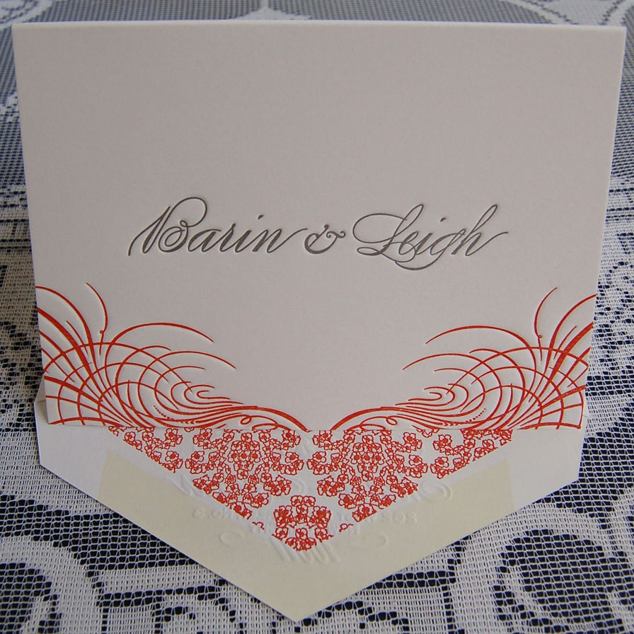 Letterpress Note Cards - Flourish - Sample