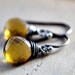 Whiskey Quartz Drop Earrings Caramel Brown Autumn Fashion Dangle PoleStar