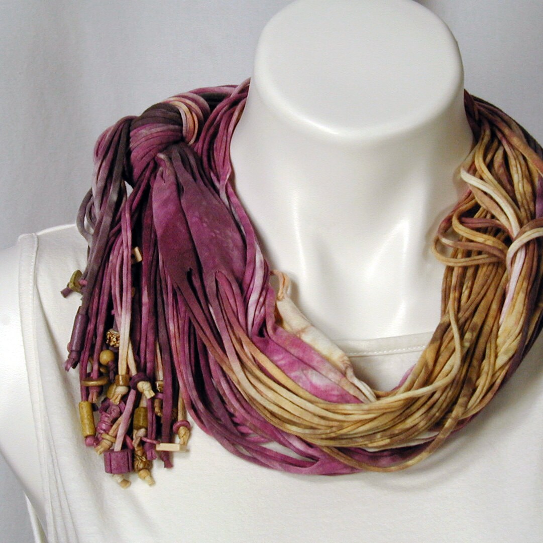 The Soba Scarf in Roses, Maize, and Mahogany