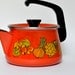 Vintage-Enameled-Orange-Teapot-1970-Rare SALE Was 44.99