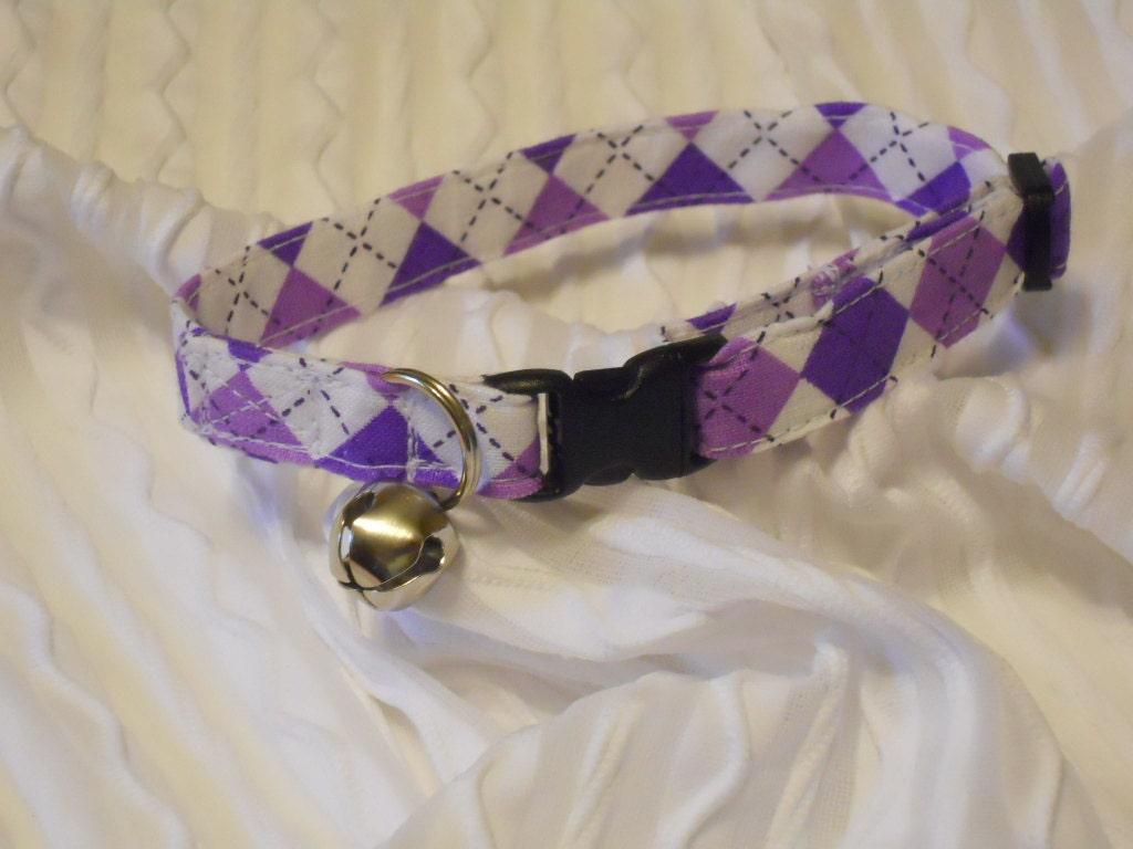 Custom CAT Collar in Argyle Sizes Kitten to Large Cat