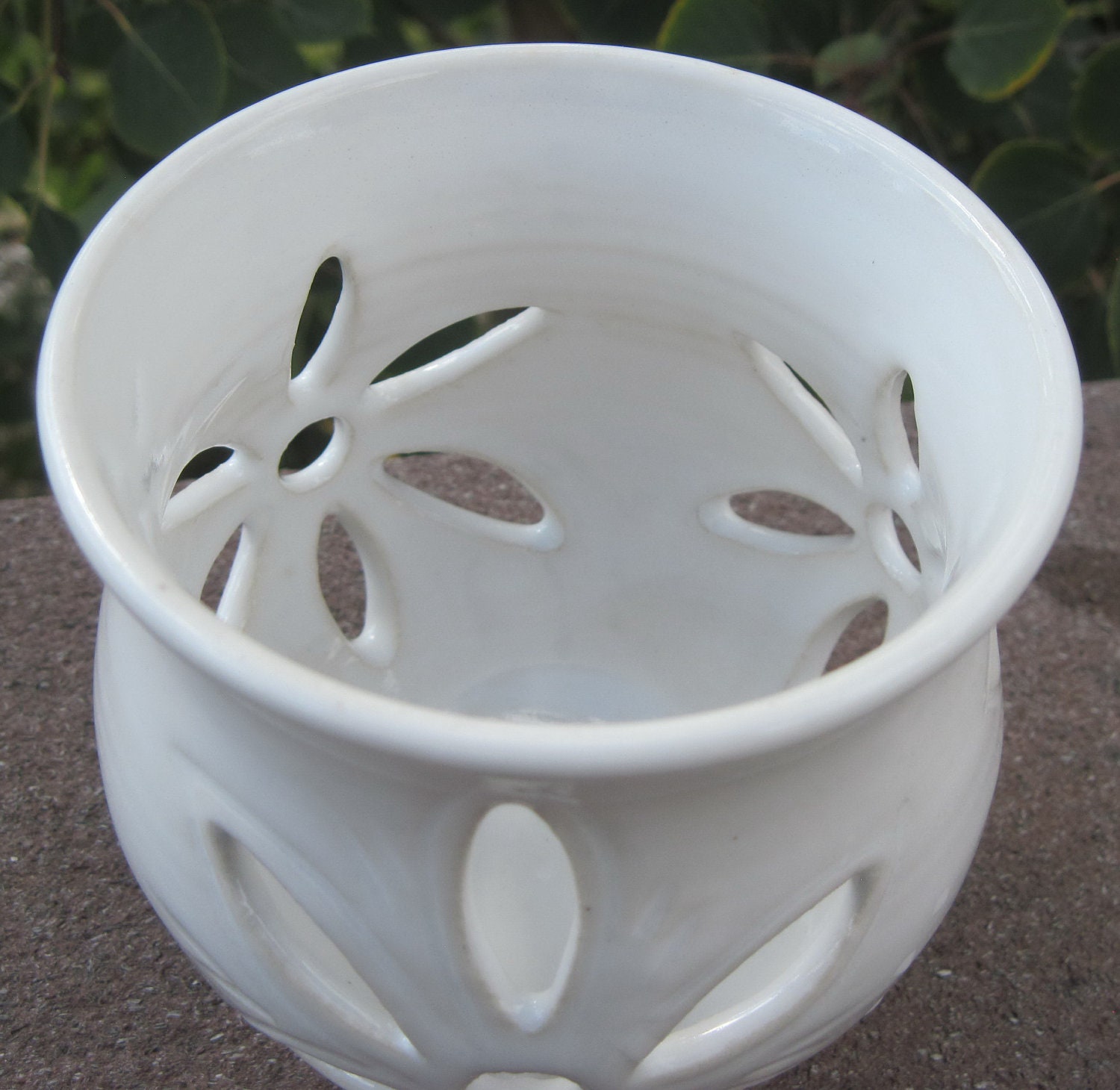 Handcarved Candle Holder VITSIPPA in White - Please visit shop for more handmade pottery
