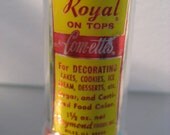Vintage 1960s Royal Brand Com-ettes  Decorating Candy Jar w 15 Cents on Lid