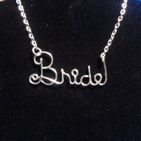 Silver Wire BRIDE Necklace