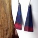 Geometric Rustic Earrings -Tribal Triangle Dangles - Indigo Blue with Crimson Red - Autumn Dangles - Fall Fashion - Gift Box