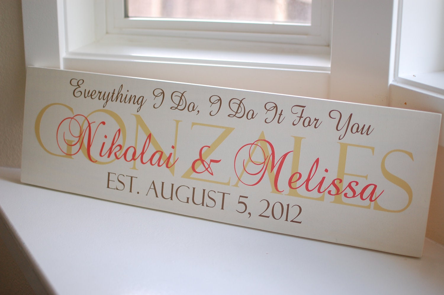 Wedding Sign Personalized with Quote and Established Date