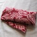 Lavender Flax Seed Neck Wrap - Brick Red and White Paisley - Hot or Cold Pillow