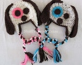 Newborn Twins Puppy Hats - Crochet Animal Hat - Baby Hat