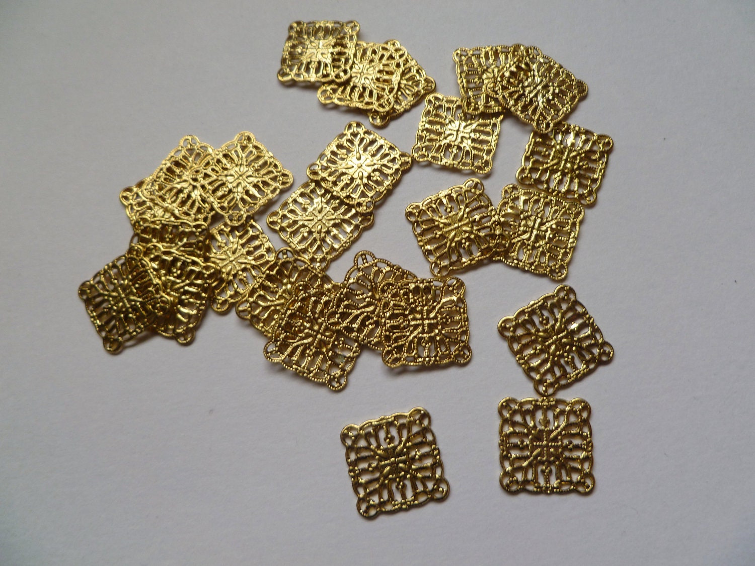 Filigree Components 11mm square stamping- pkg of 25