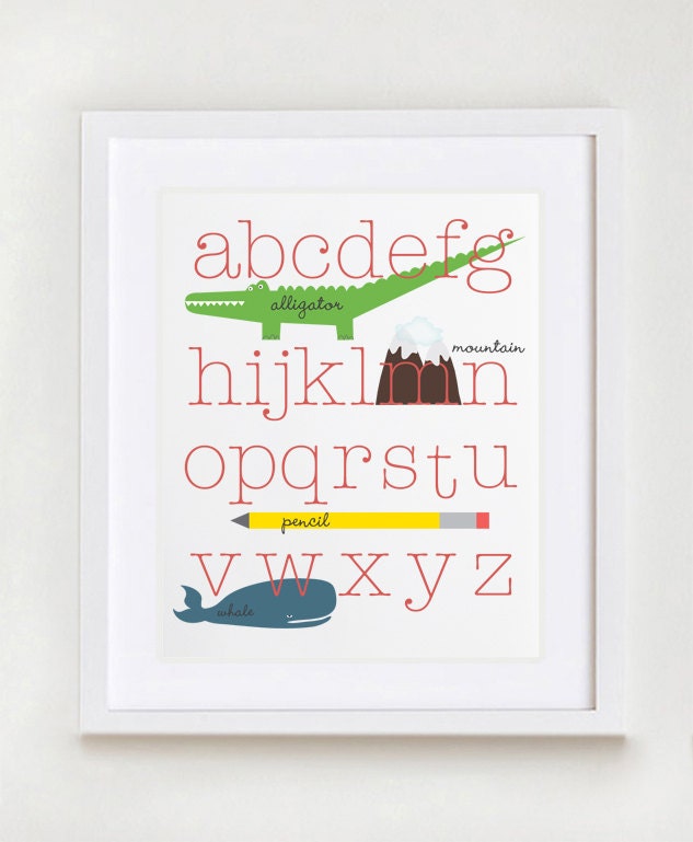 ABC's Alphabet Wall Art - 11" x 14"