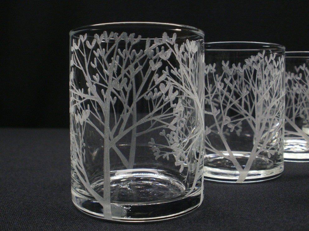 READY TO SHIP One Tree Of Love Candle Holder . Hand Engraved