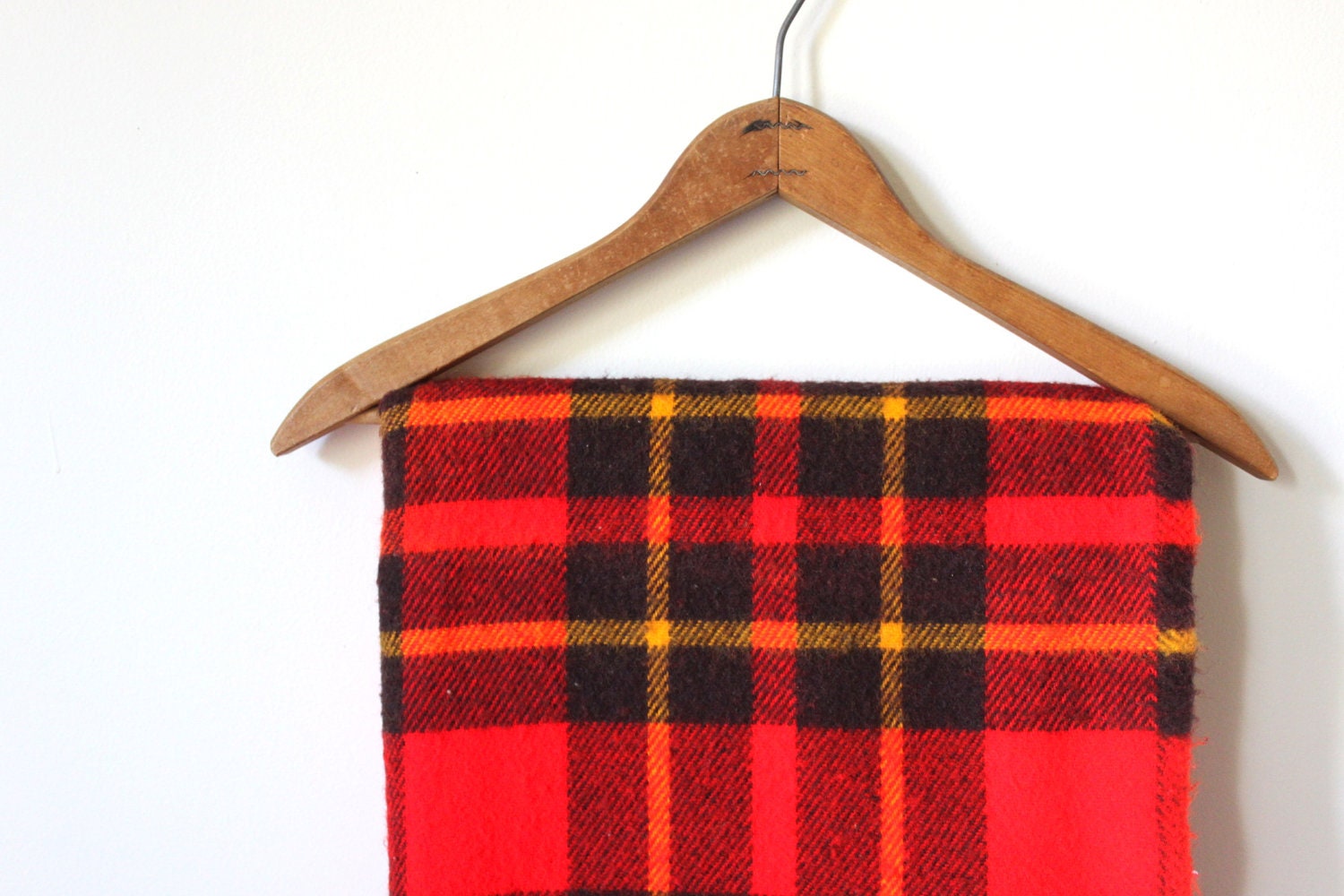 vintage TARTAN WOOL blanket.